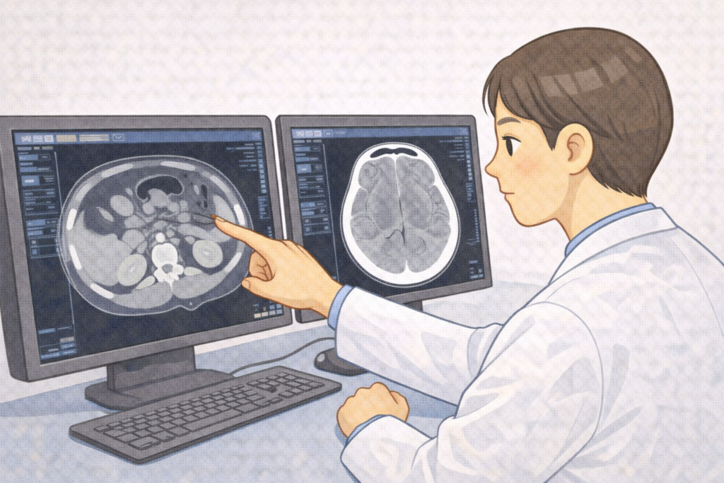 医師によるCT検査の読影
