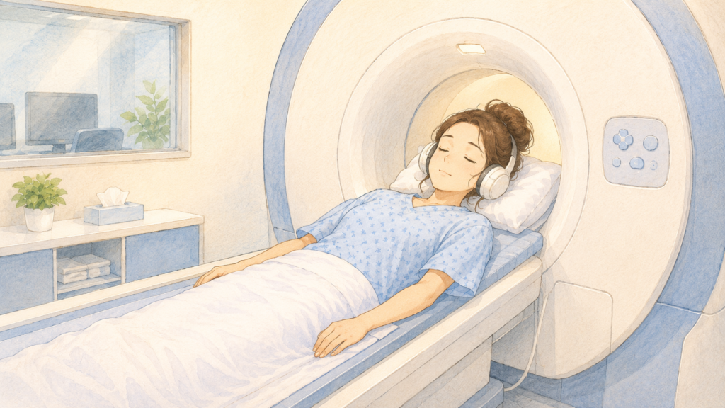 MRI検査の様子イラスト